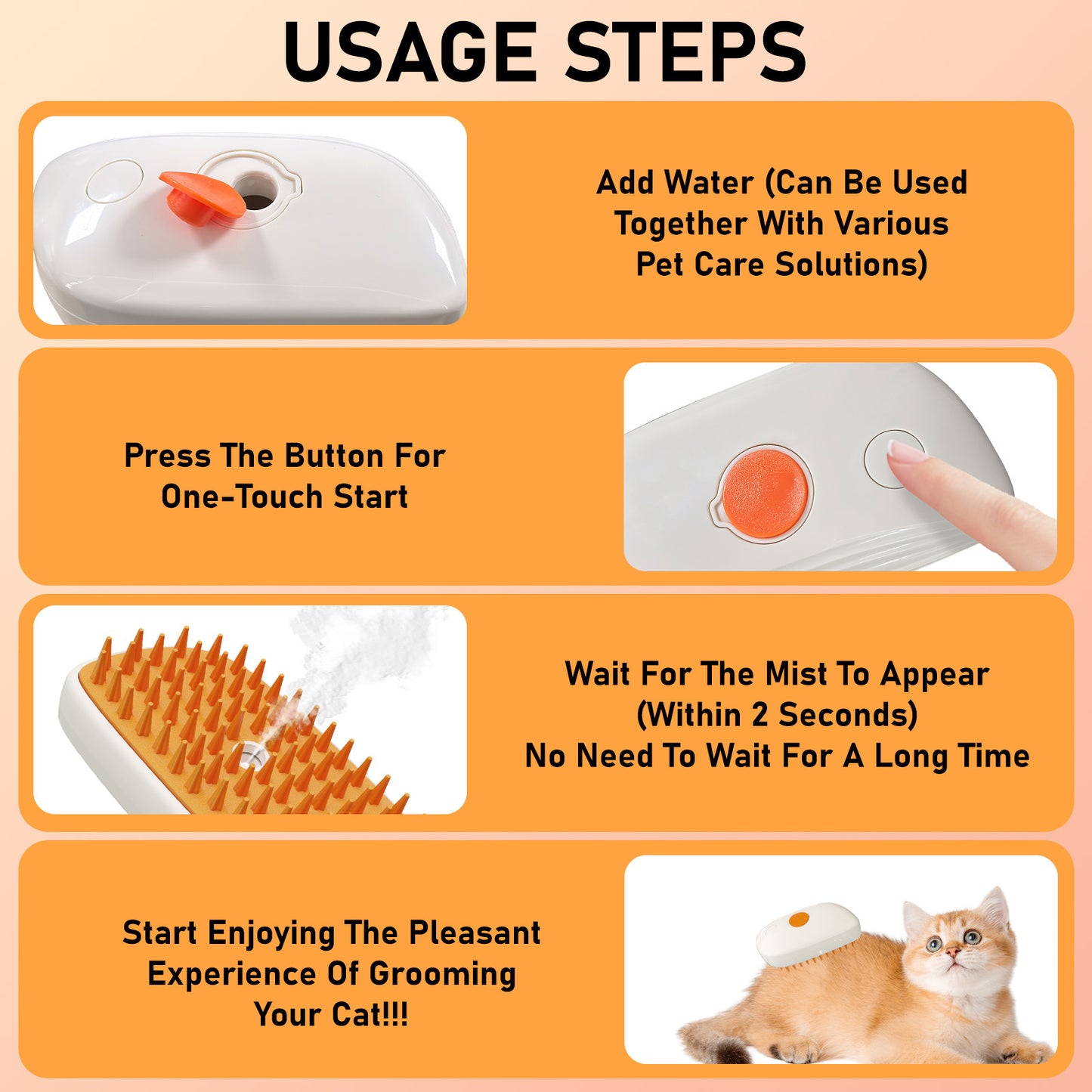 4-in-1 Cat Grooming Brush – Hair Remover, Massager & Bath Tool (Copy)